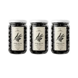 Doğal Fermente Siyah Kuru Sele Zeytin 400g x3