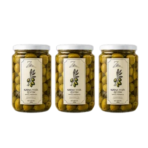 3'lü Doğal Fermente Yeşil Kırma Zeytin 400g x3